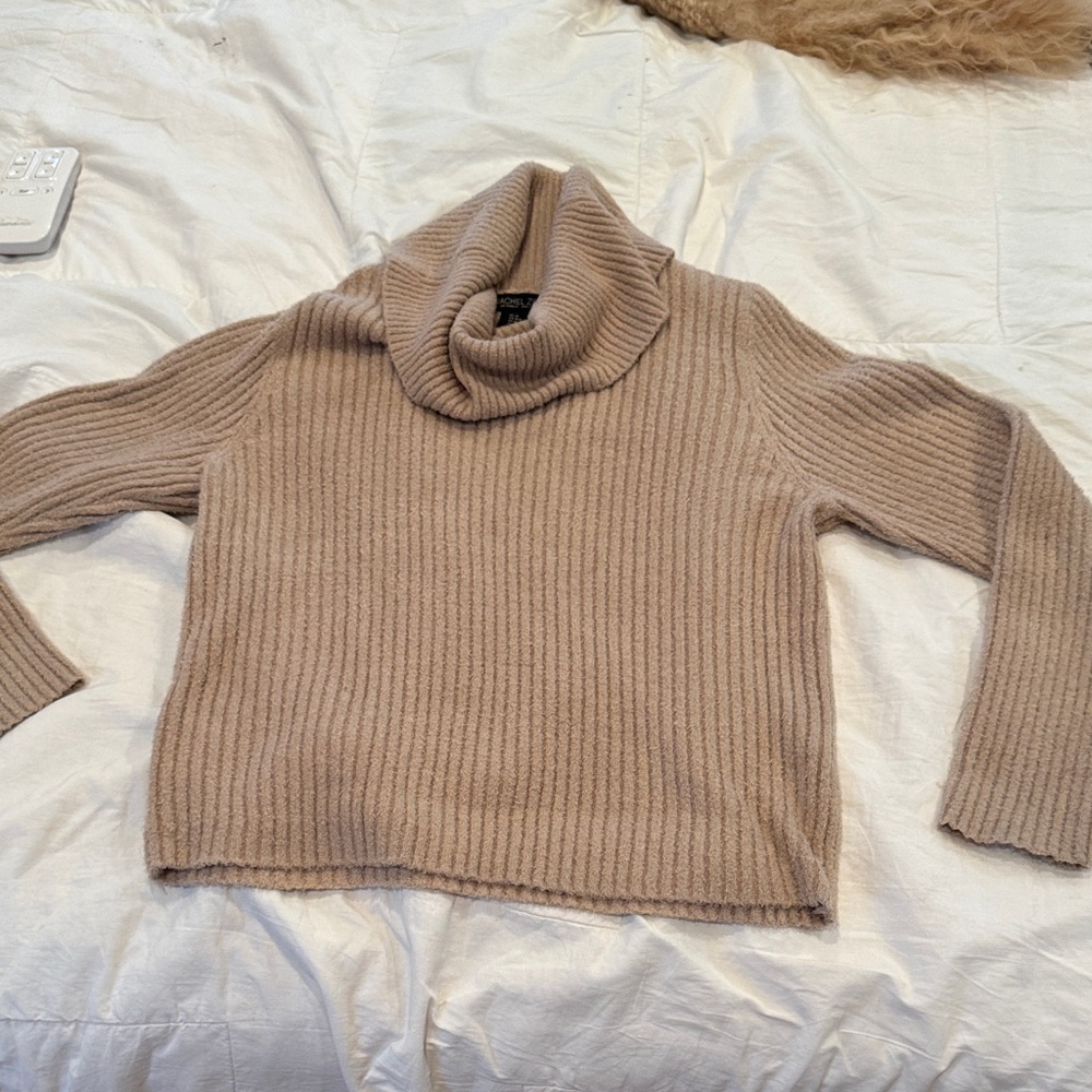 Rachel Zoe Ribbed Cowl Neck Sweater in Taupe